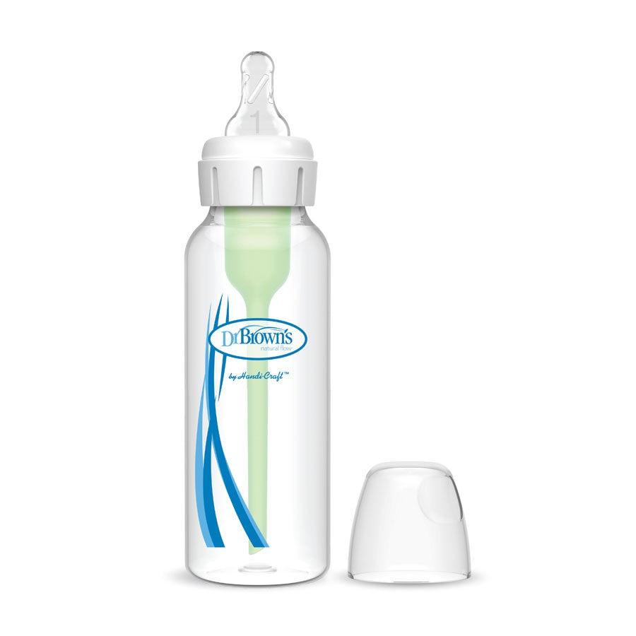Natural Flow® Anti-Colic Options+™ Narrow Baby Bottle, with Level 1 Slow Flow Nipple - 250ml