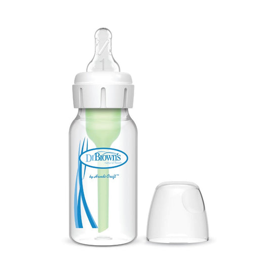 Natural Flow® Anti-Colic Options+™ Narrow Baby Bottle, with Level 1 Slow Flow Nipple - 120ml