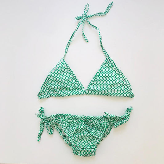 Green Pattern Triangle Bikini