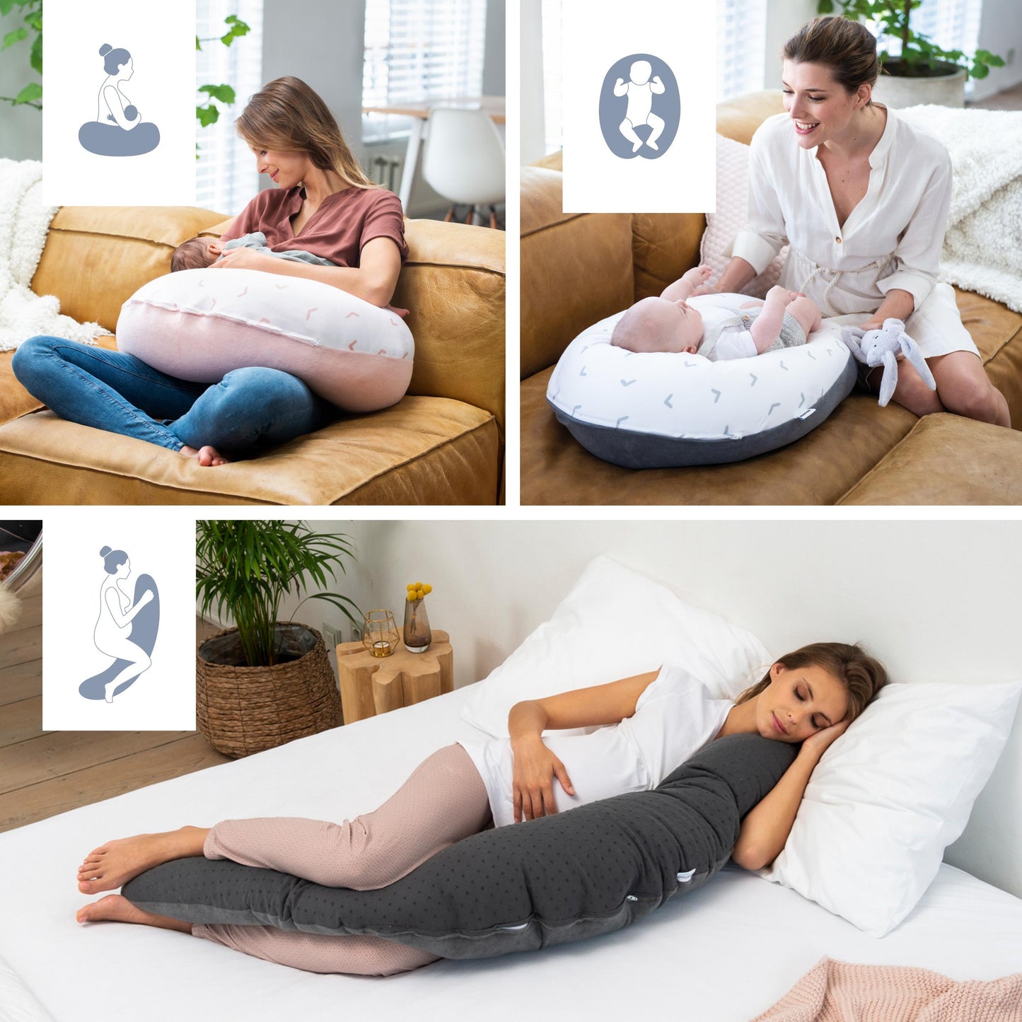 Buddy Classic Pregnancy & Nursing Pillow - Light Grey