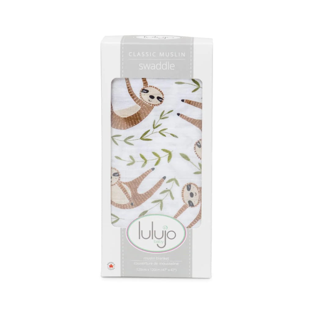 Cotton Muslin Swaddle - Sloth