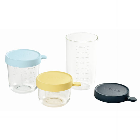 Set of 3 Glass Containers - Midnight