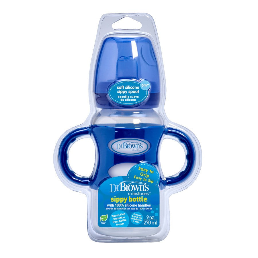 Milestones™ Wide-Neck Sippy Bottle with Handles - Blue