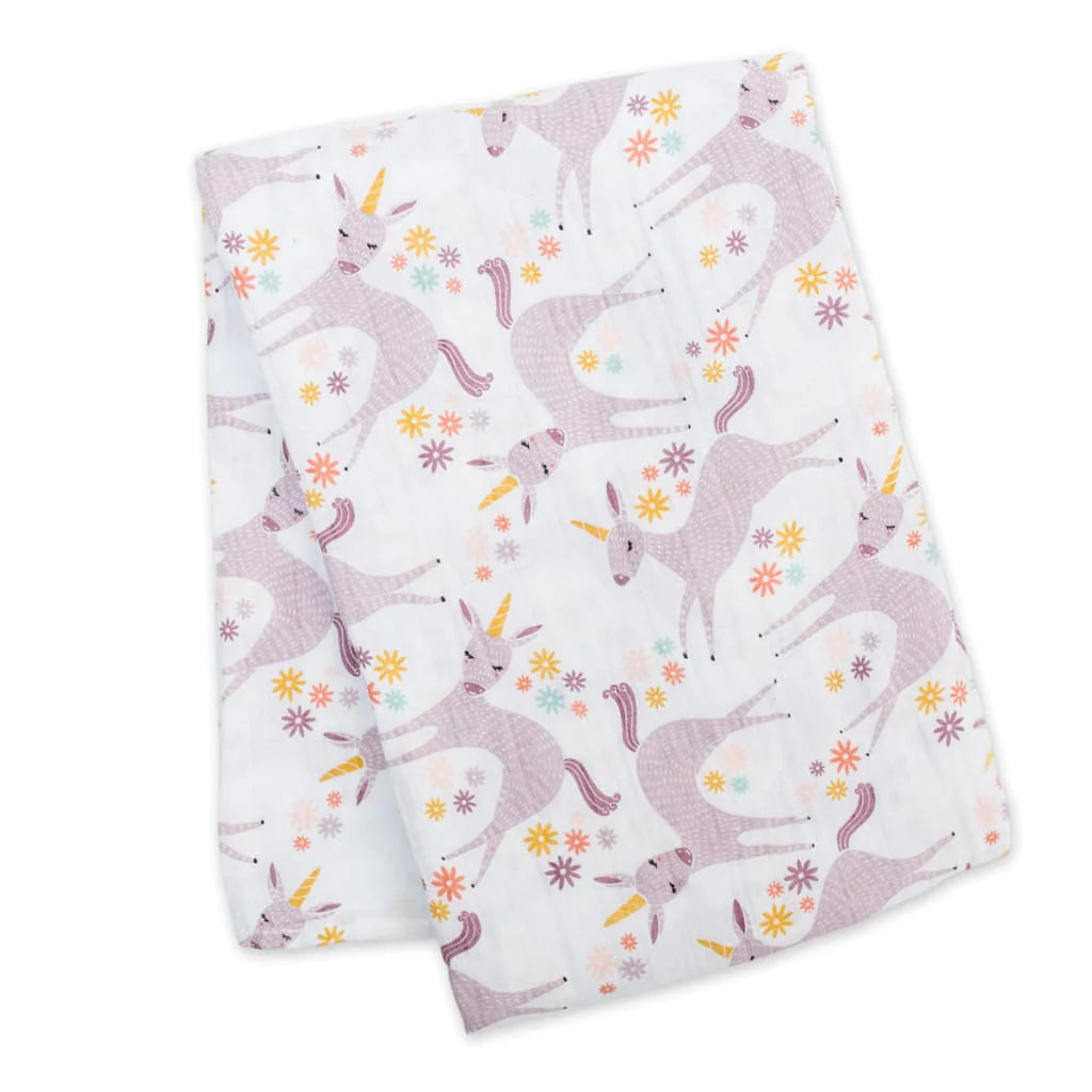 Cotton Muslin Swaddle - Unicorn