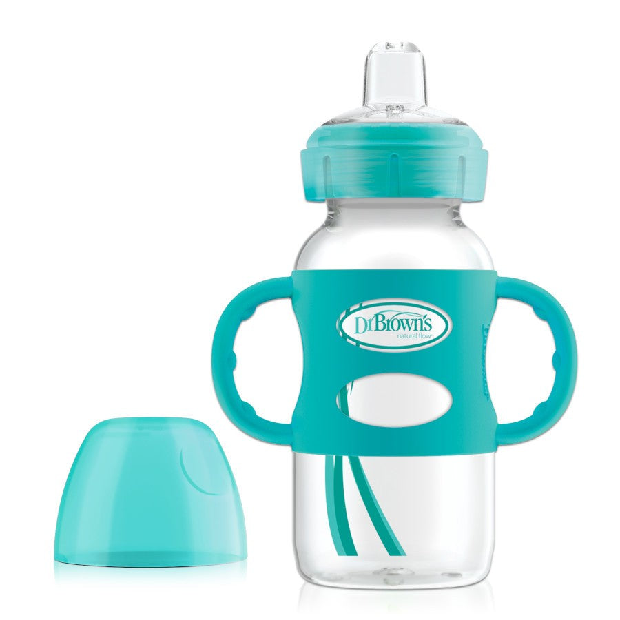 Milestones™ Wide-Neck Sippy Bottle with Handles - Turquoise